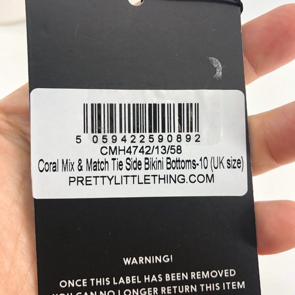 Pretty Little Thing Coral mix & Match bikini bottom UK 10 // US 6 NWT - Picture 5 of 5